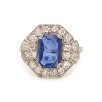 KASHMIR SAPPHIRE AND DIAMOND RING