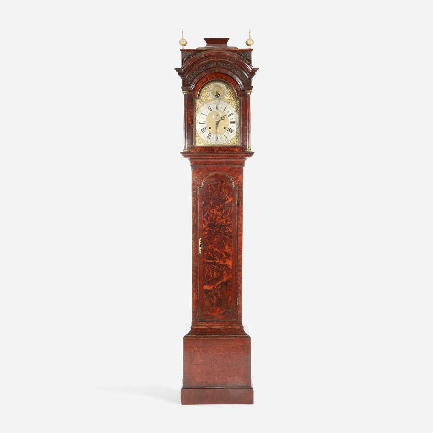A George II Burl Walnut Tall Case Clock Isaac Tiercelin, London, 18th century