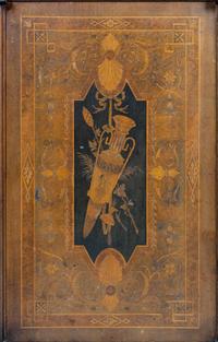 An English Aesthetic Movement Part-Ebonized Marquetry Cabinet
