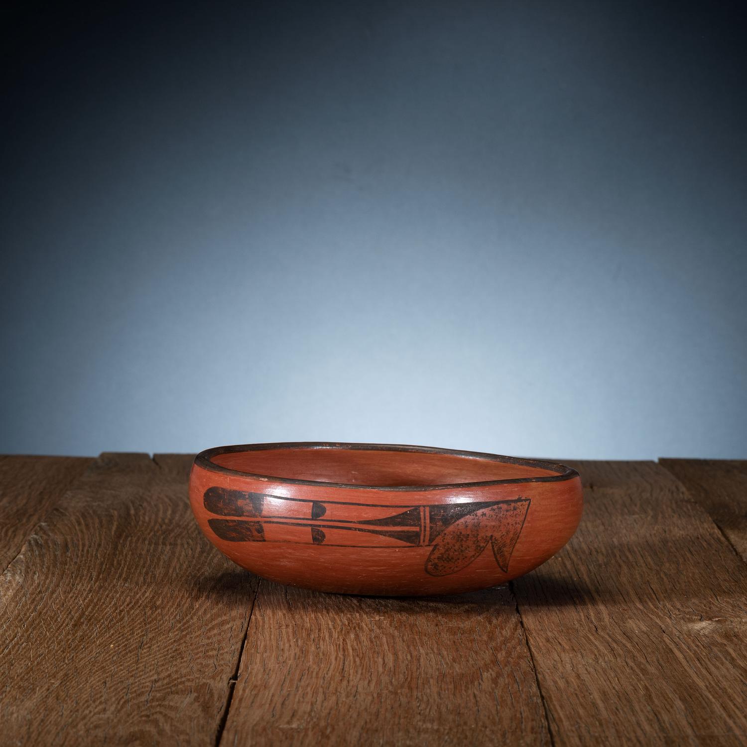 Black-on-Red Pottery Bowl