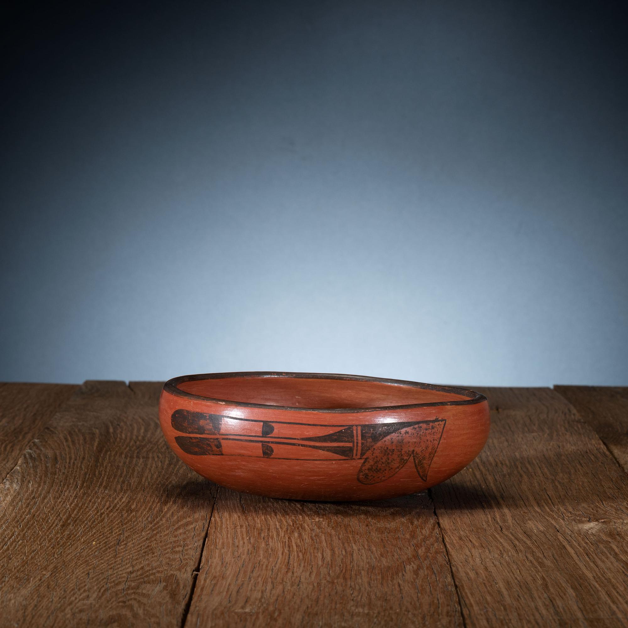 Black-on-Red Pottery Bowl