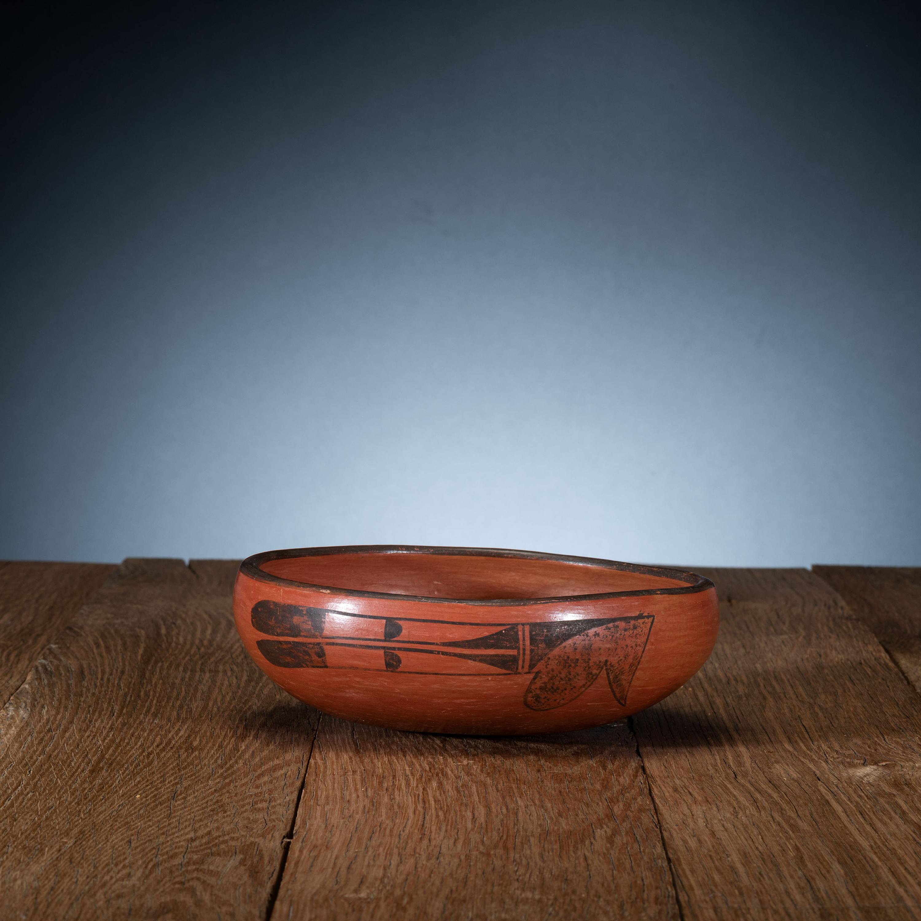 Black-on-Red Pottery Bowl