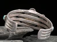 Navajo Silver and Turquoise Cluster Cuff Bracelet