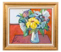 Charles Levier (French, 1920-2003) Le Chambre Rouge oil on canvas signed ...