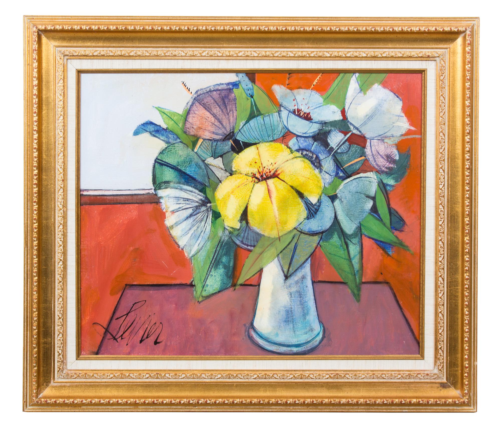 Charles Levier (French, 1920-2003) Le Chambre Rouge oil on canvas signed ...