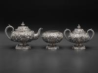 An American Repousse Silver Six-Piece Tea and Coffee Service