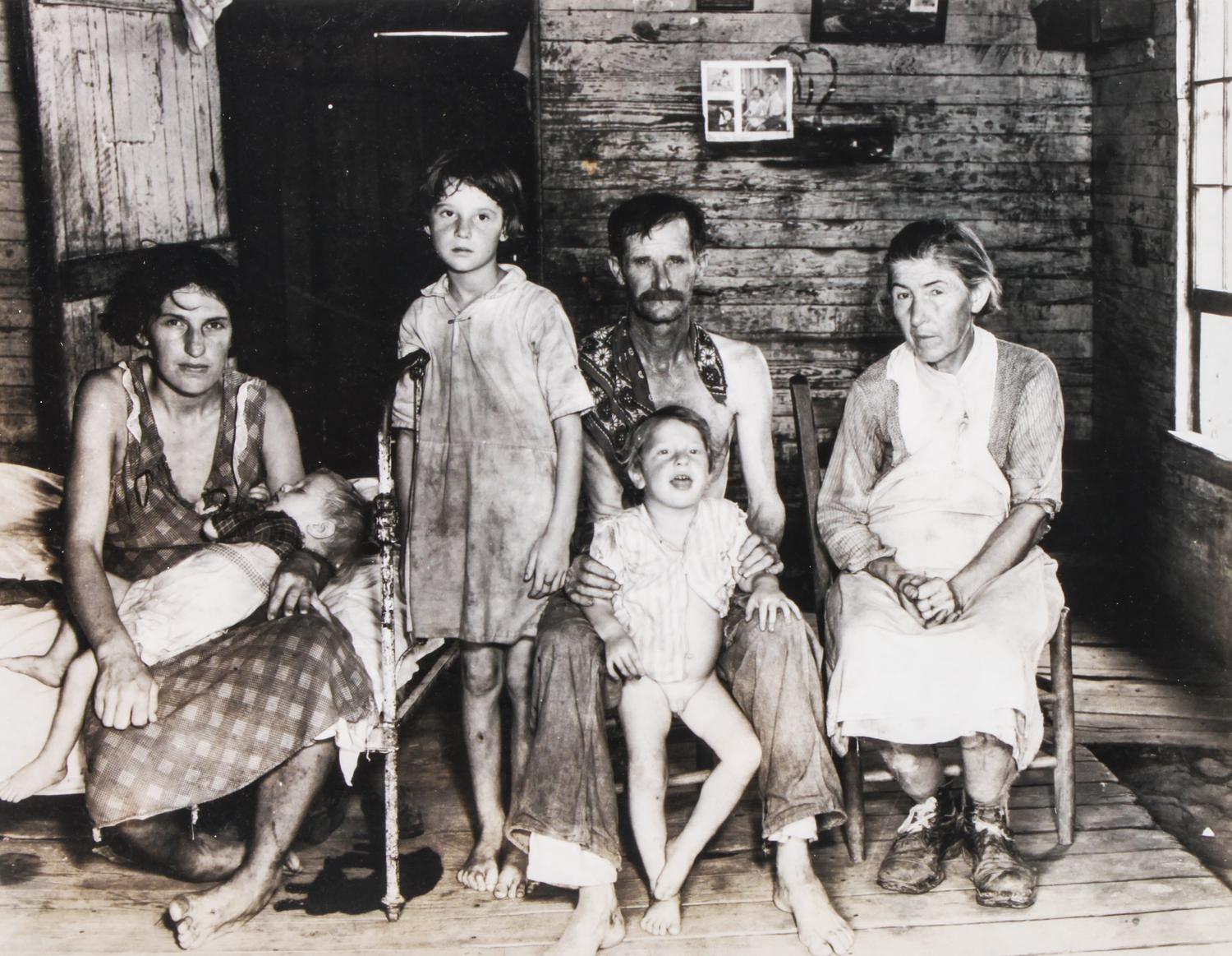 A Group of Four Reproduction Historical Photographs Largest 10 3/4 x 13 3/4 inches.