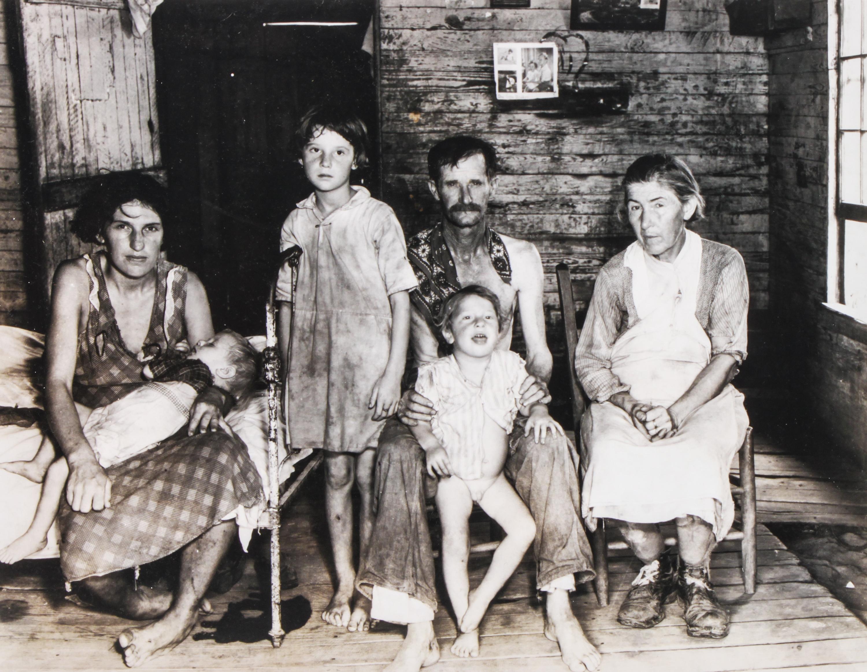 A Group of Four Reproduction Historical Photographs Largest 10 3/4 x 13 3/4 inches.