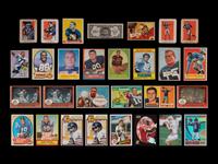 A Group of 27 Assorted Football Hall of Fame Football Cards (Including John Elway, Sid Luckman and Merlin Olsen Rookies),