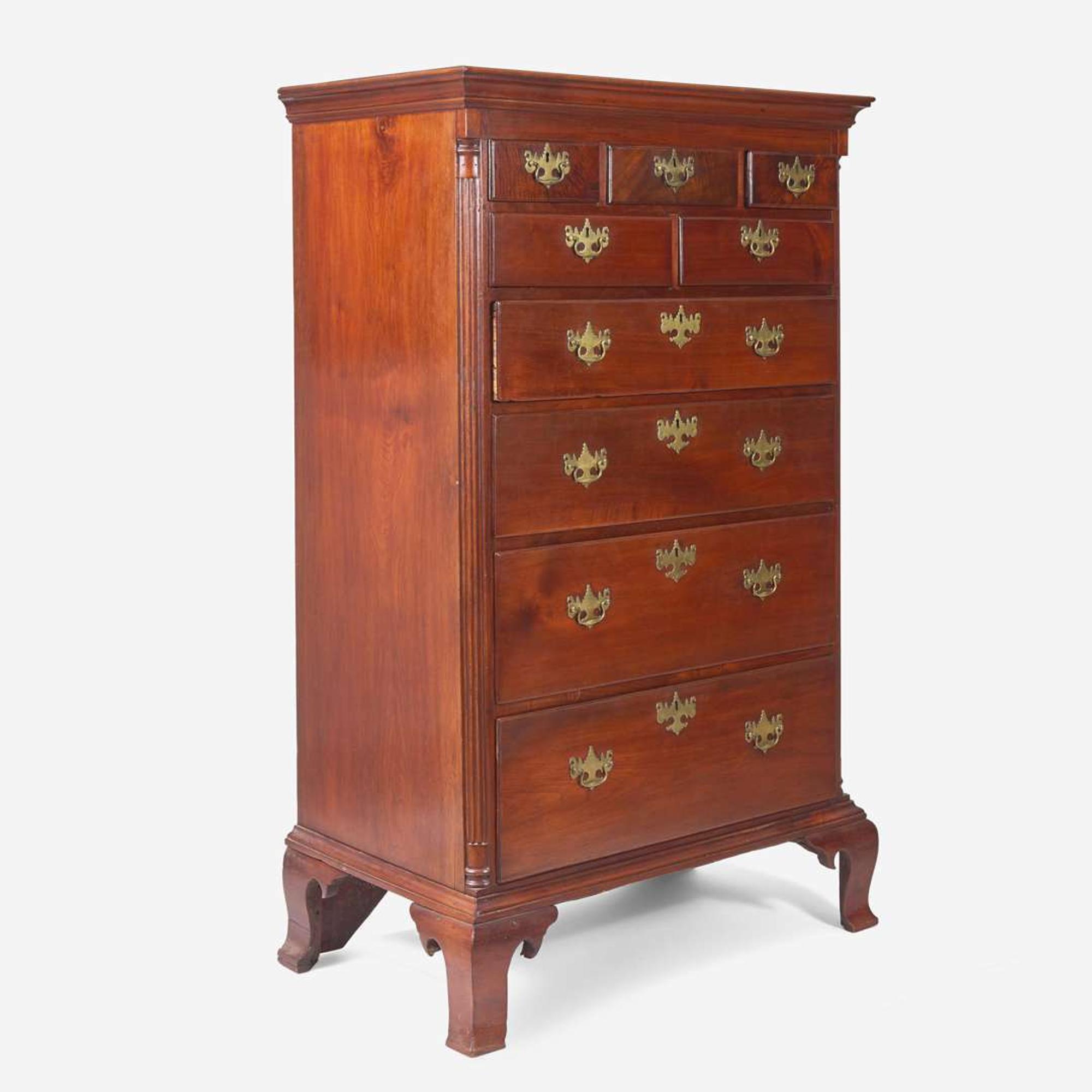 A Chippendale walnut tall chest of drawers Southeastern Pennsylvania, circa 1780