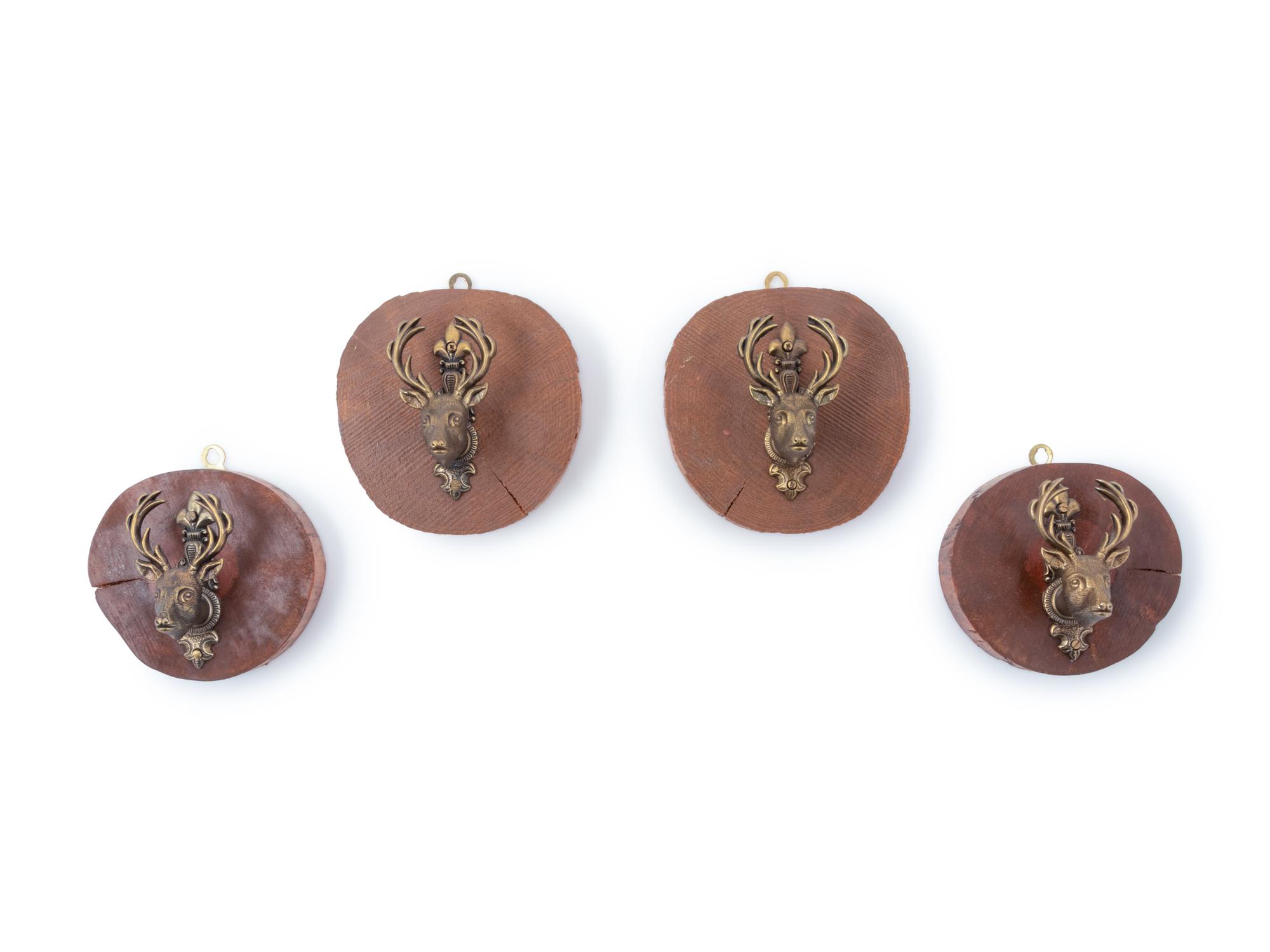 Four Bronze Elk Mounts