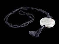 A Partial White Jade Reticulated Parfumier Pendant