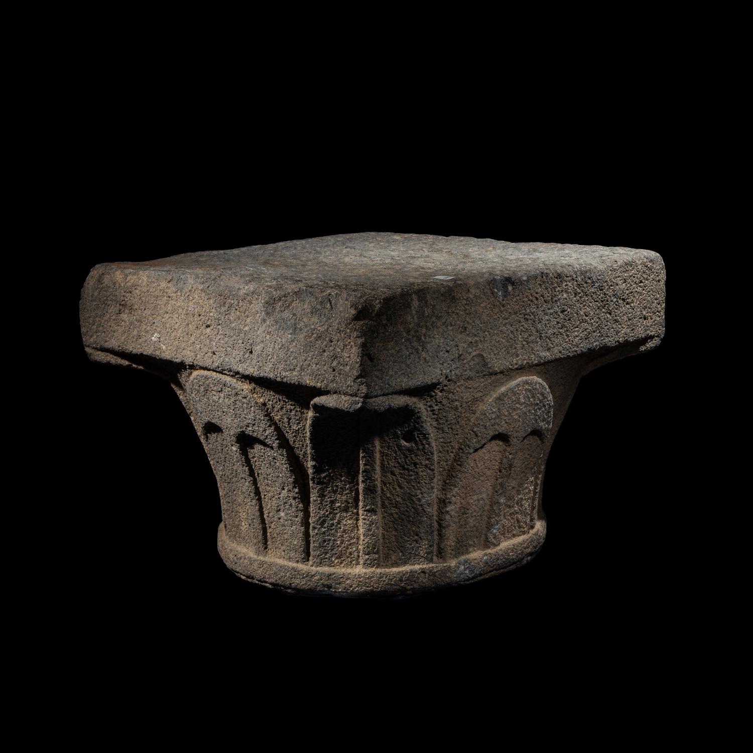 A Roman Gray Basalt Column Capital