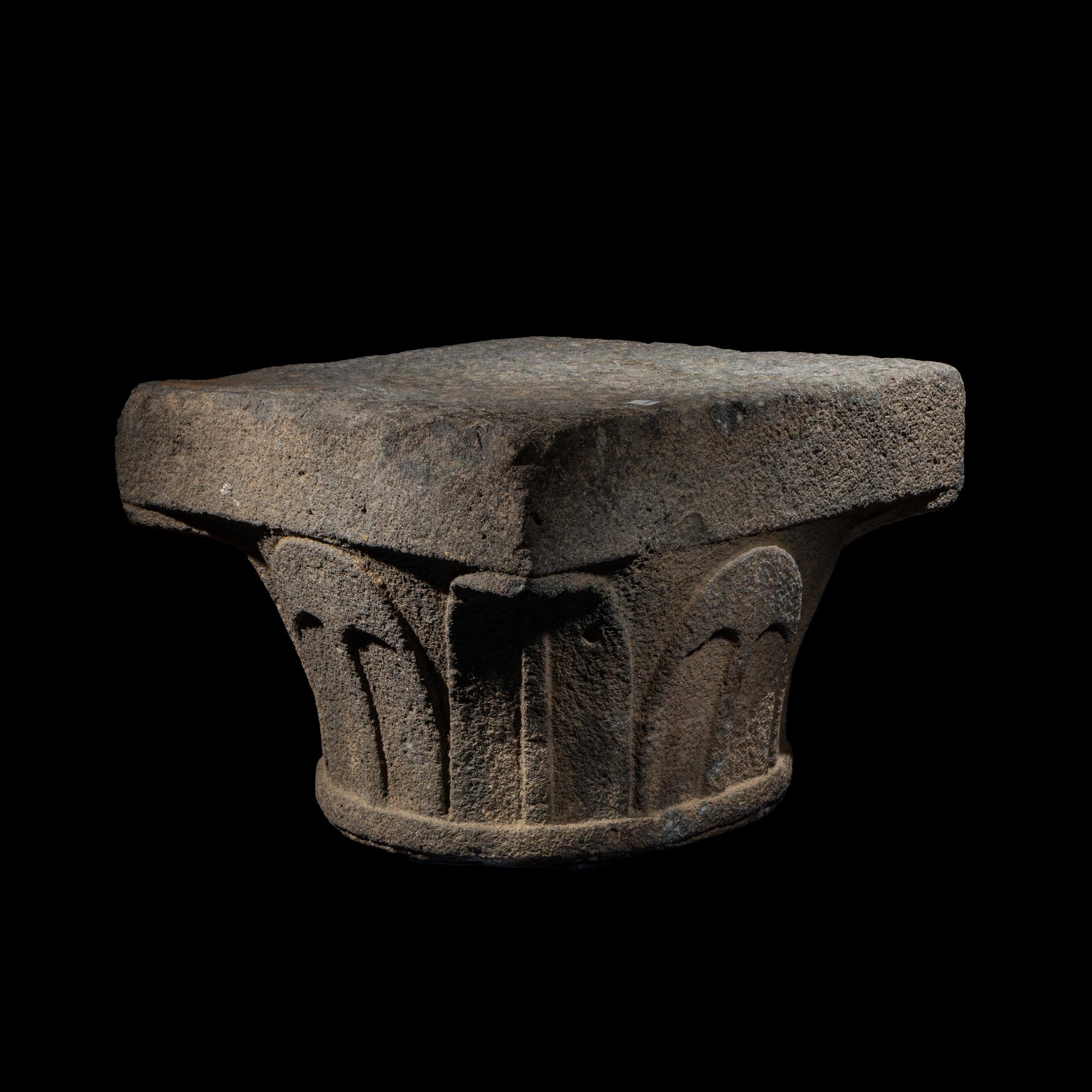 A Roman Gray Basalt Column Capital