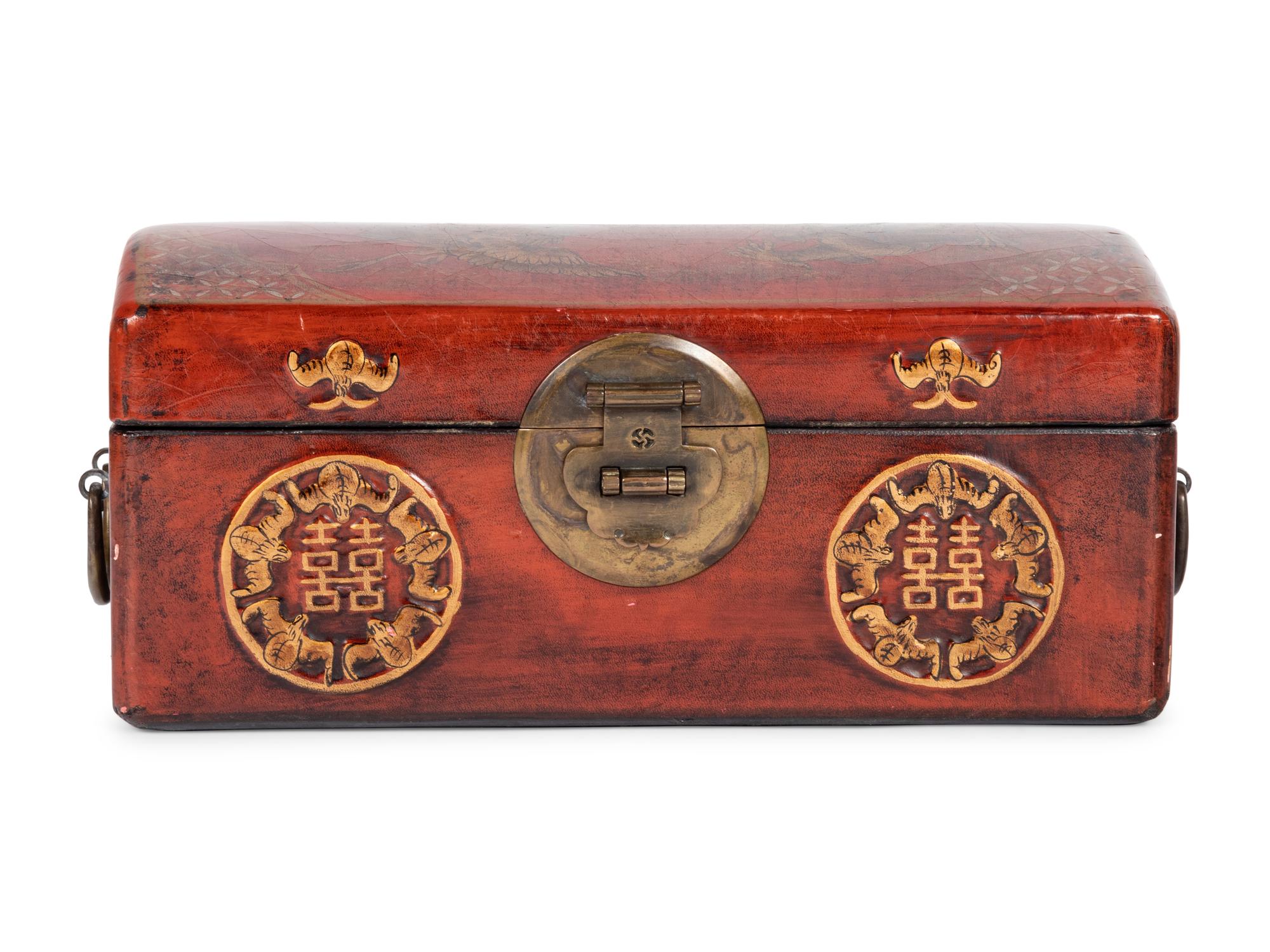 A Chinese Export Red Lacquered Box