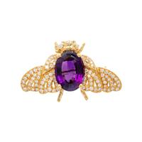 AMETHYST, OPAL AND DIAMOND BEE BROOCH