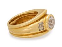 A Pair of 18 Karat Yellow Gold and Diamond Earclips, Greek,