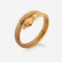 A gold cuff bracelet