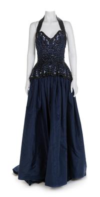 Two Fabrice Beaded Halter Dresses, 1990-2000s No size label