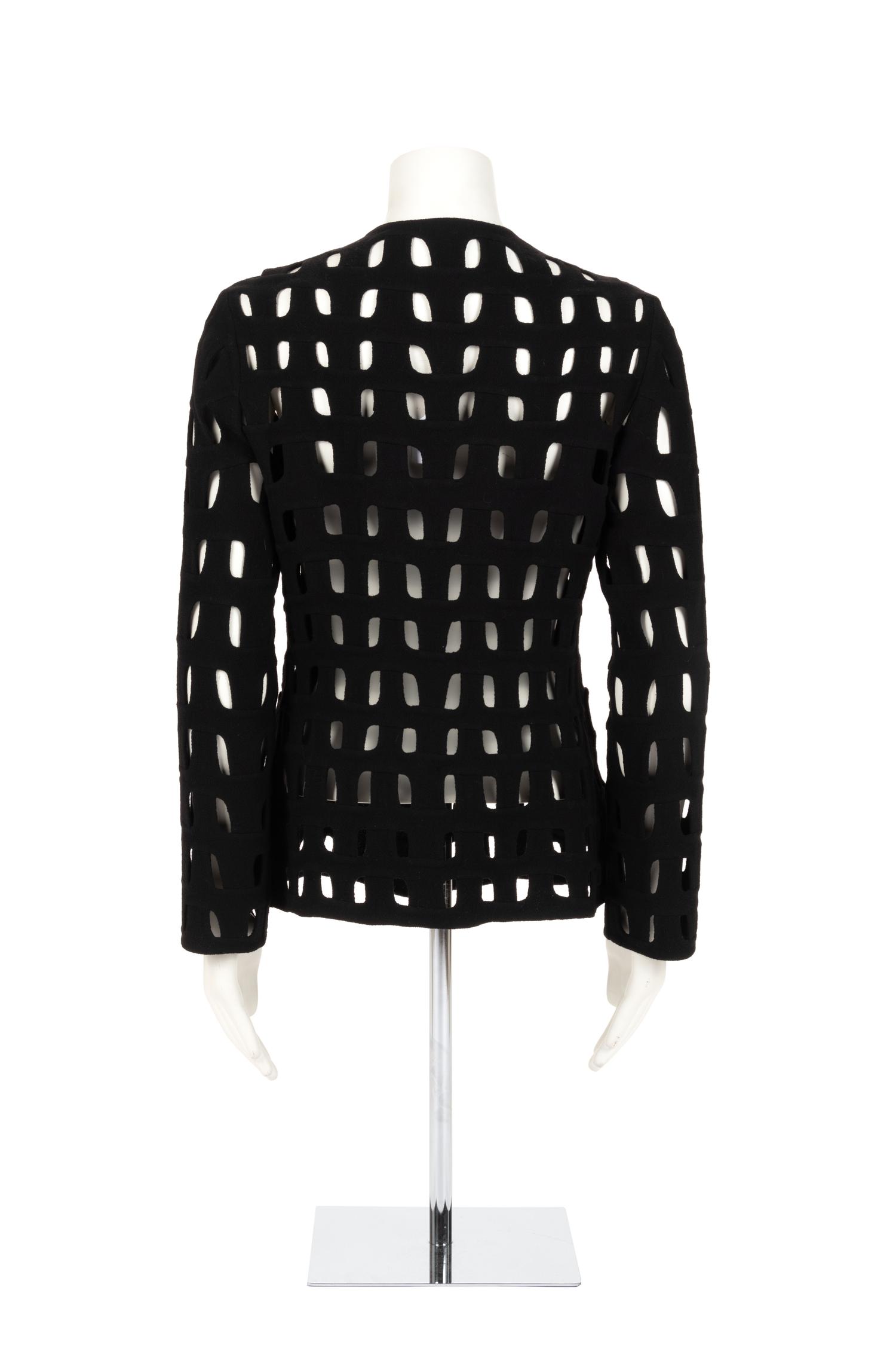 Ralph Rucci Wool Crepe Open Work Design Jacket