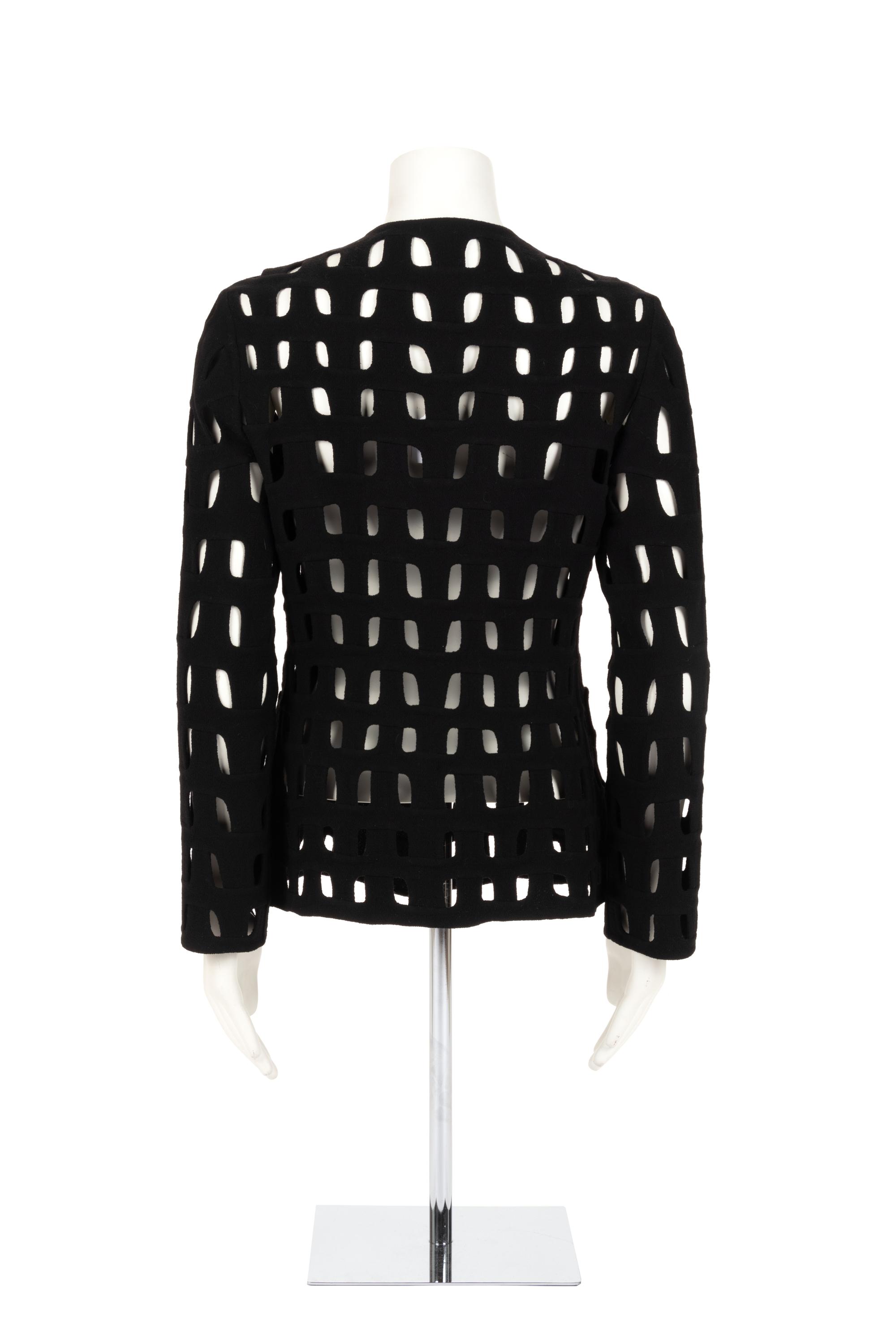 Ralph Rucci Wool Crepe Open Work Design Jacket