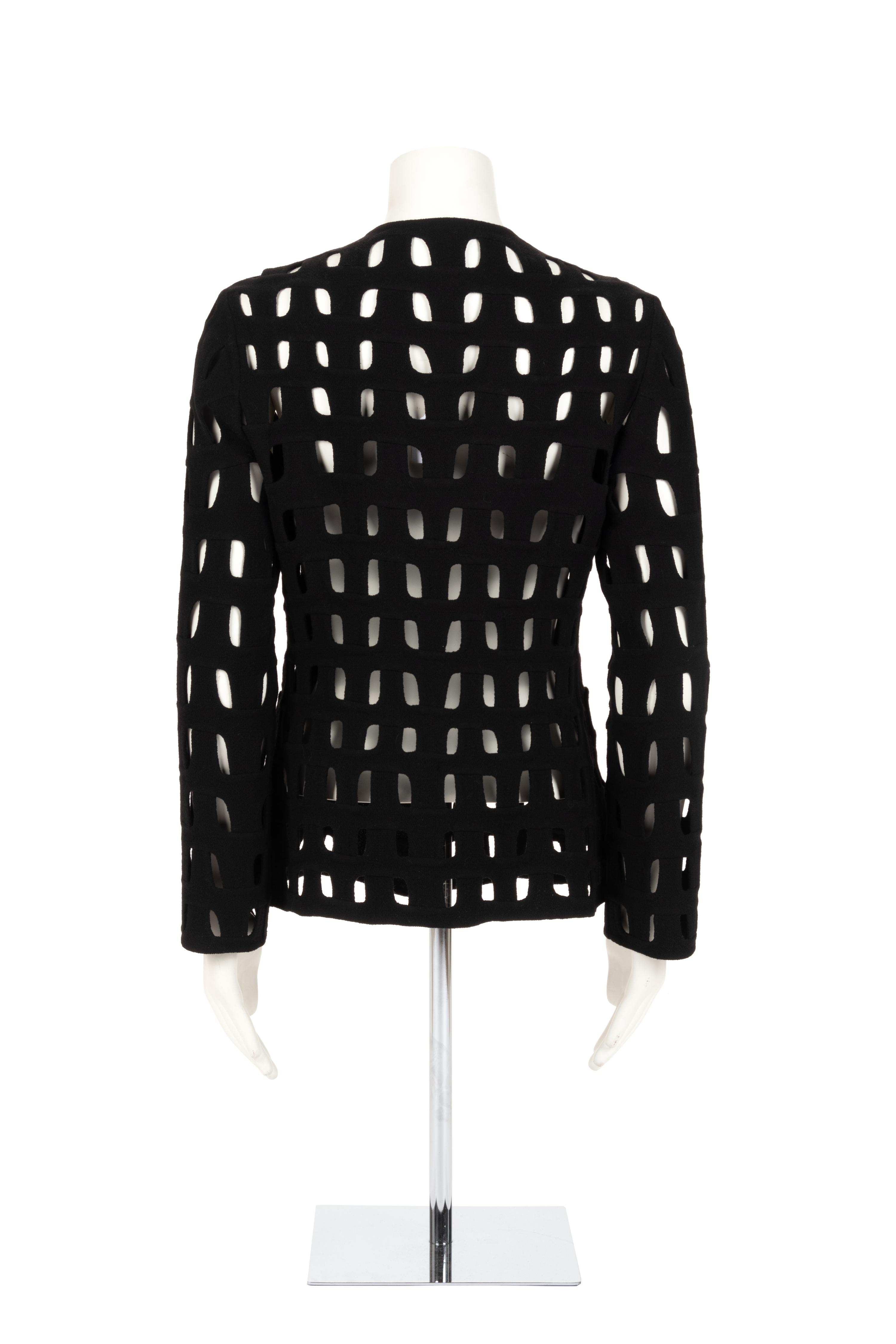 Ralph Rucci Wool Crepe Open Work Design Jacket