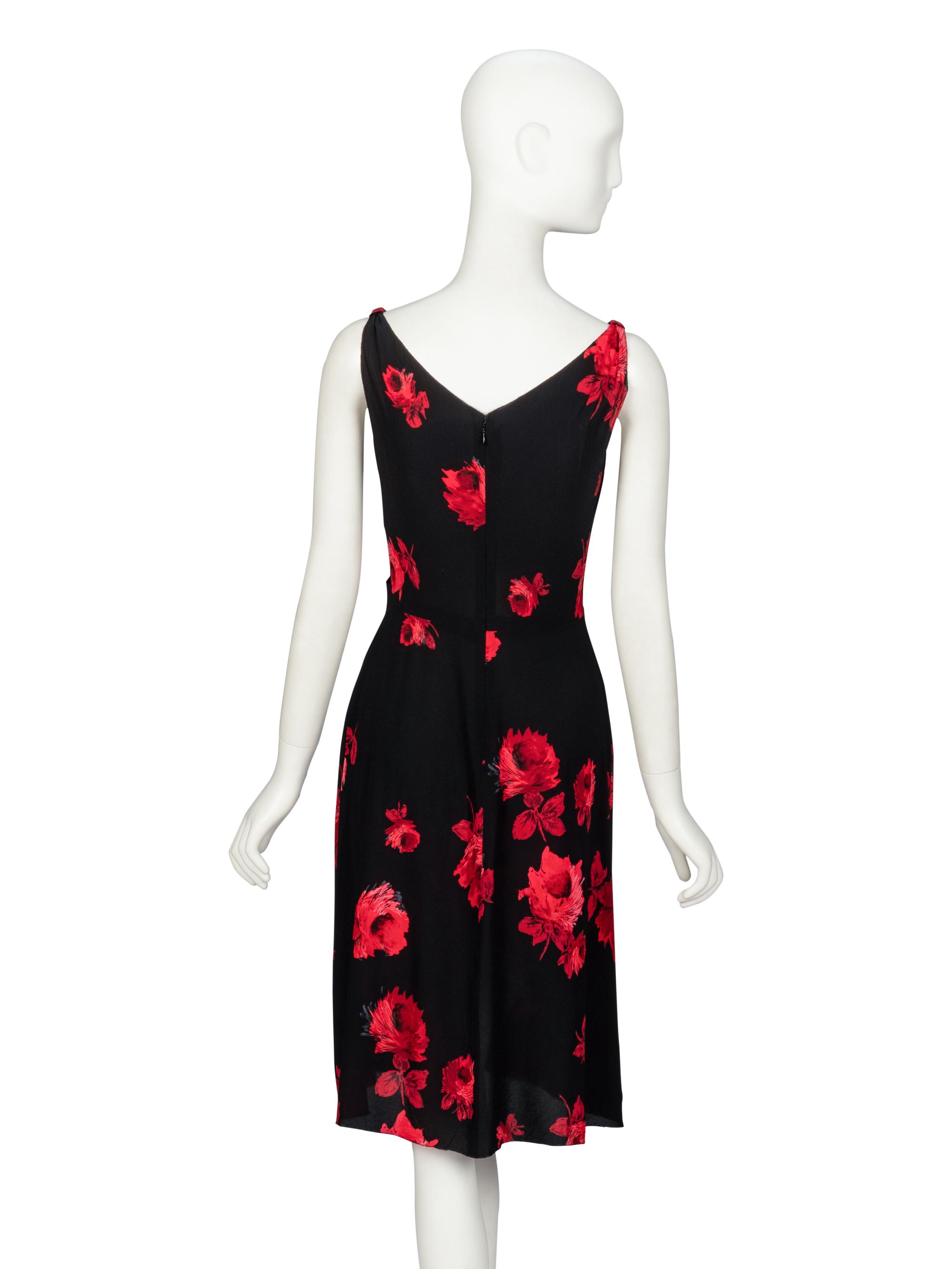 Prada, Floral Print Silk Dress