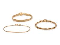 COLLECTION OF YELLOW GOLD BRACELETS
