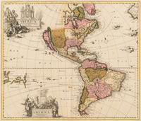 [MAP]. SCHENCK, Peter (1660-1711). America Septentrionalis Novissima -America Meridionalis Accuratissima.Amsterdam, 1696.
