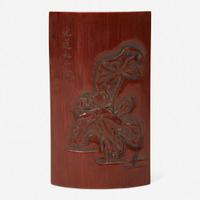 A Chinese carved bamboo wrist rest