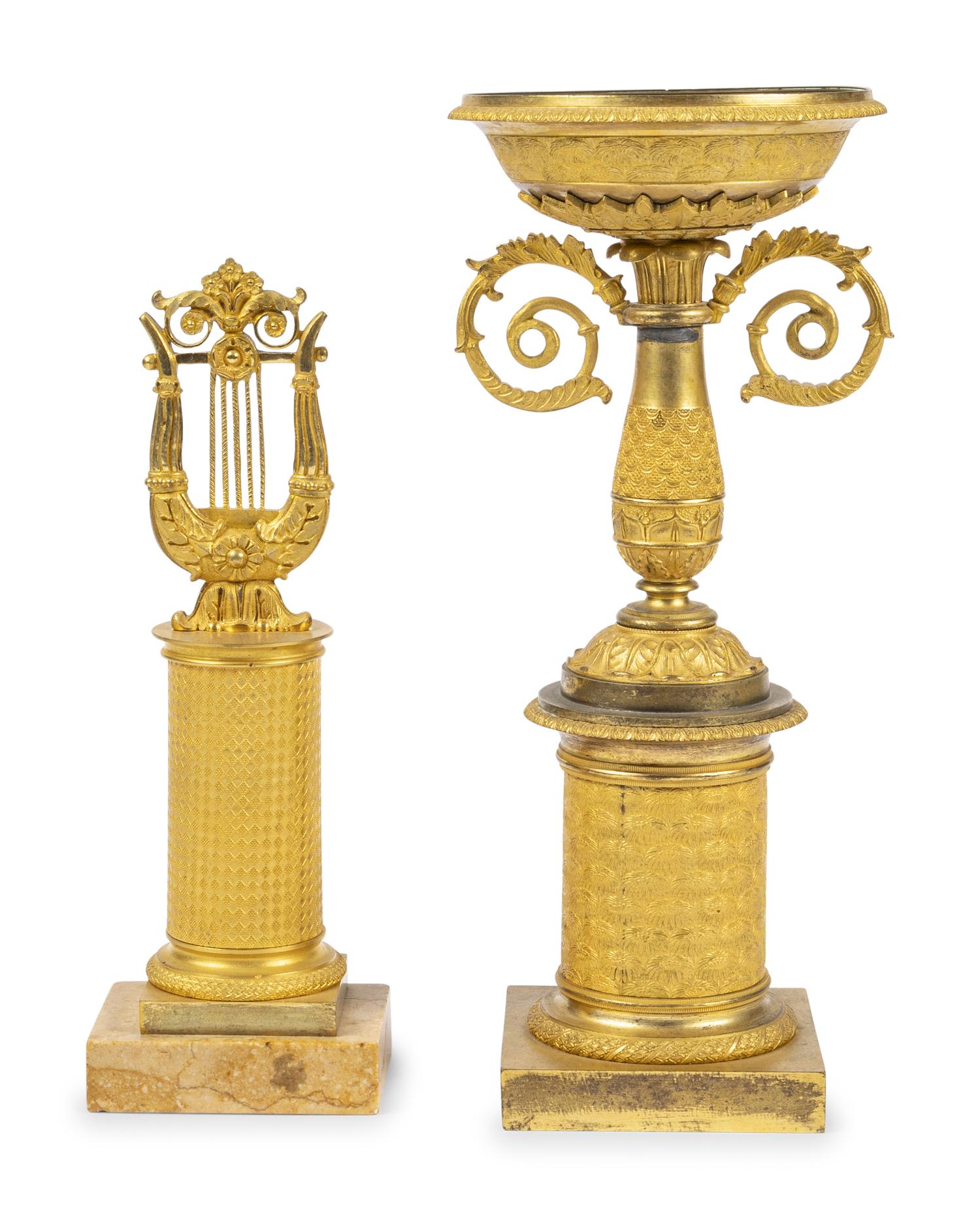 Two Charles X Gilt Bronze Table Ornaments