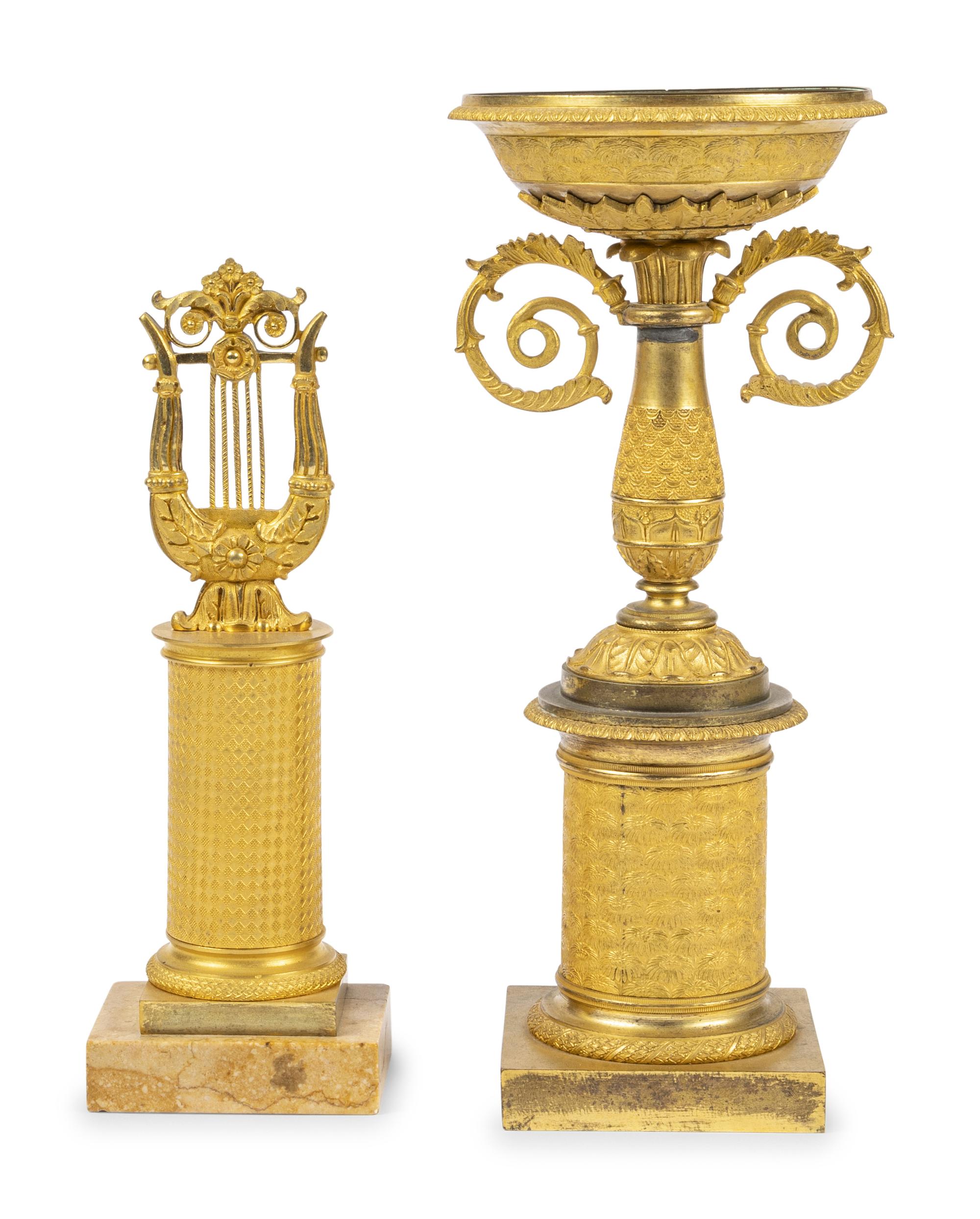 Two Charles X Gilt Bronze Table Ornaments