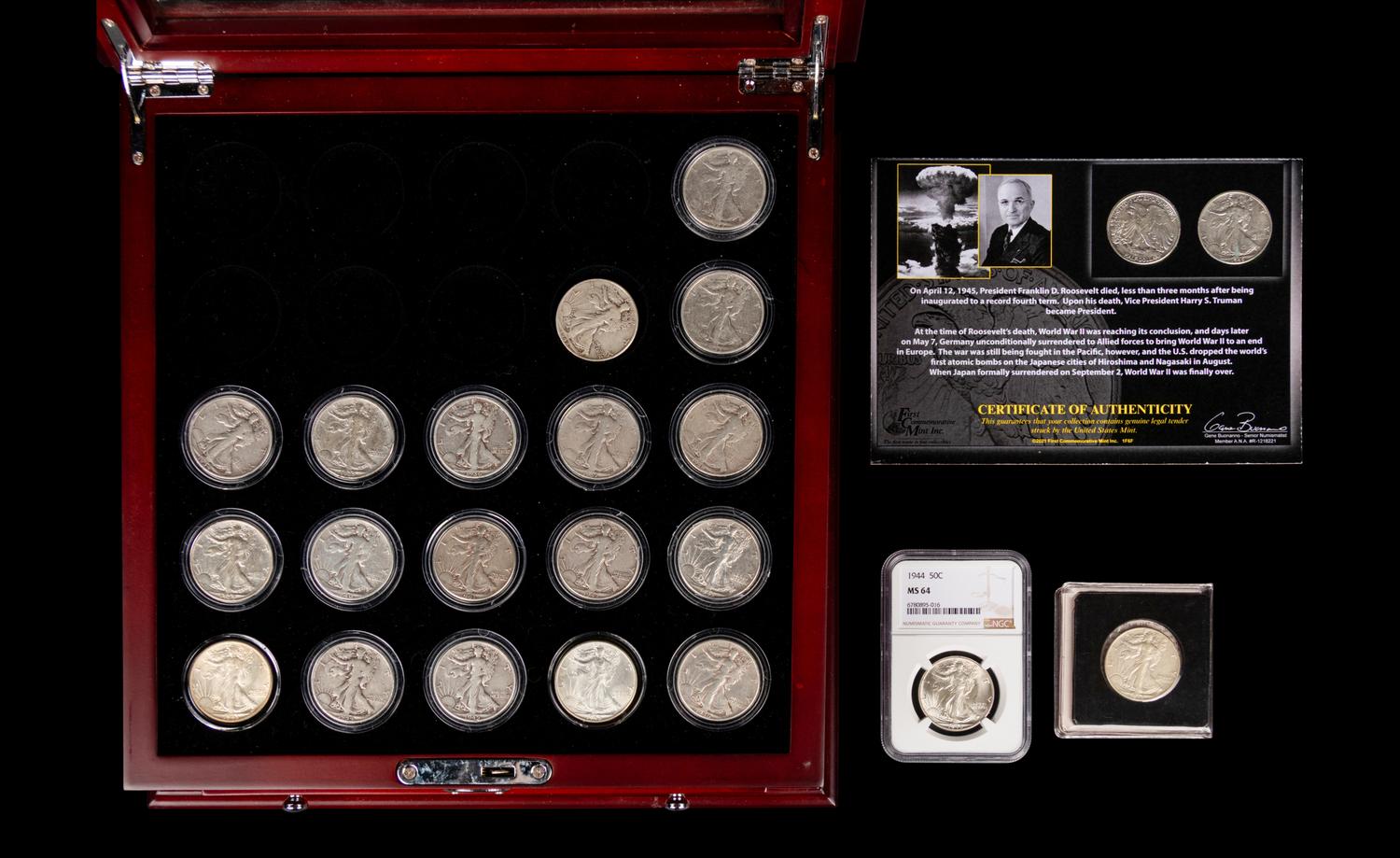 A Collection of Twenty-Three Walking Liberty 50c Coins