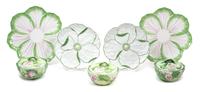 An Italian Painted Ceramic Flower-Form Luncheon Service Diameter of dinner plate 10 1/2 inches. — 20TH CENTURY
