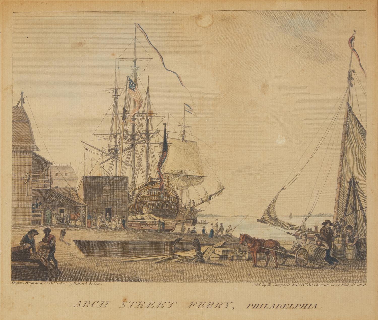 [Prints] Birch, William. Pair of Prints from The City of Philadelphia