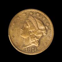 A United States 1874-CC Liberty Head $20 Gold Coin