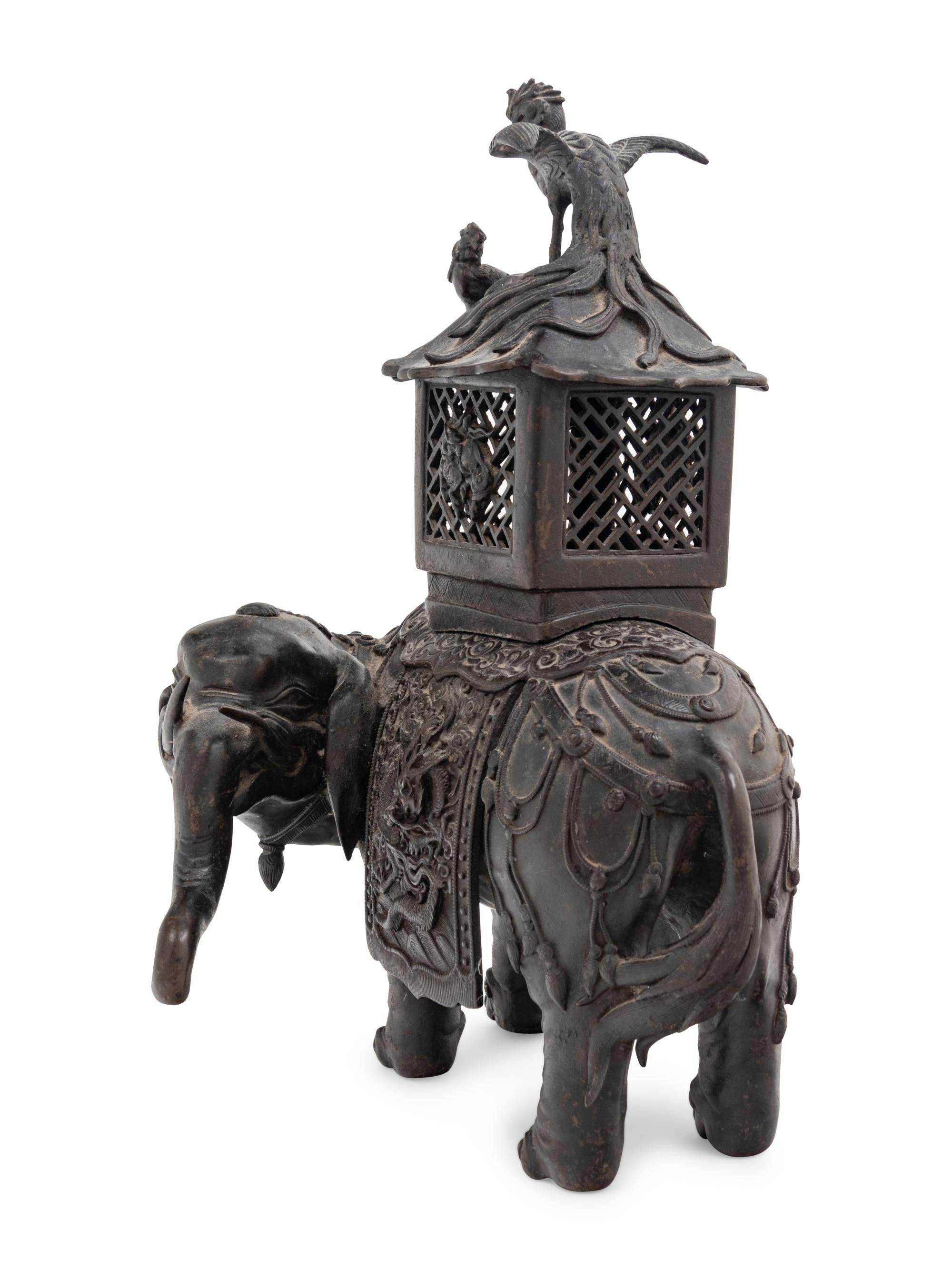 A Bronze Elephant-Form Incense Burner