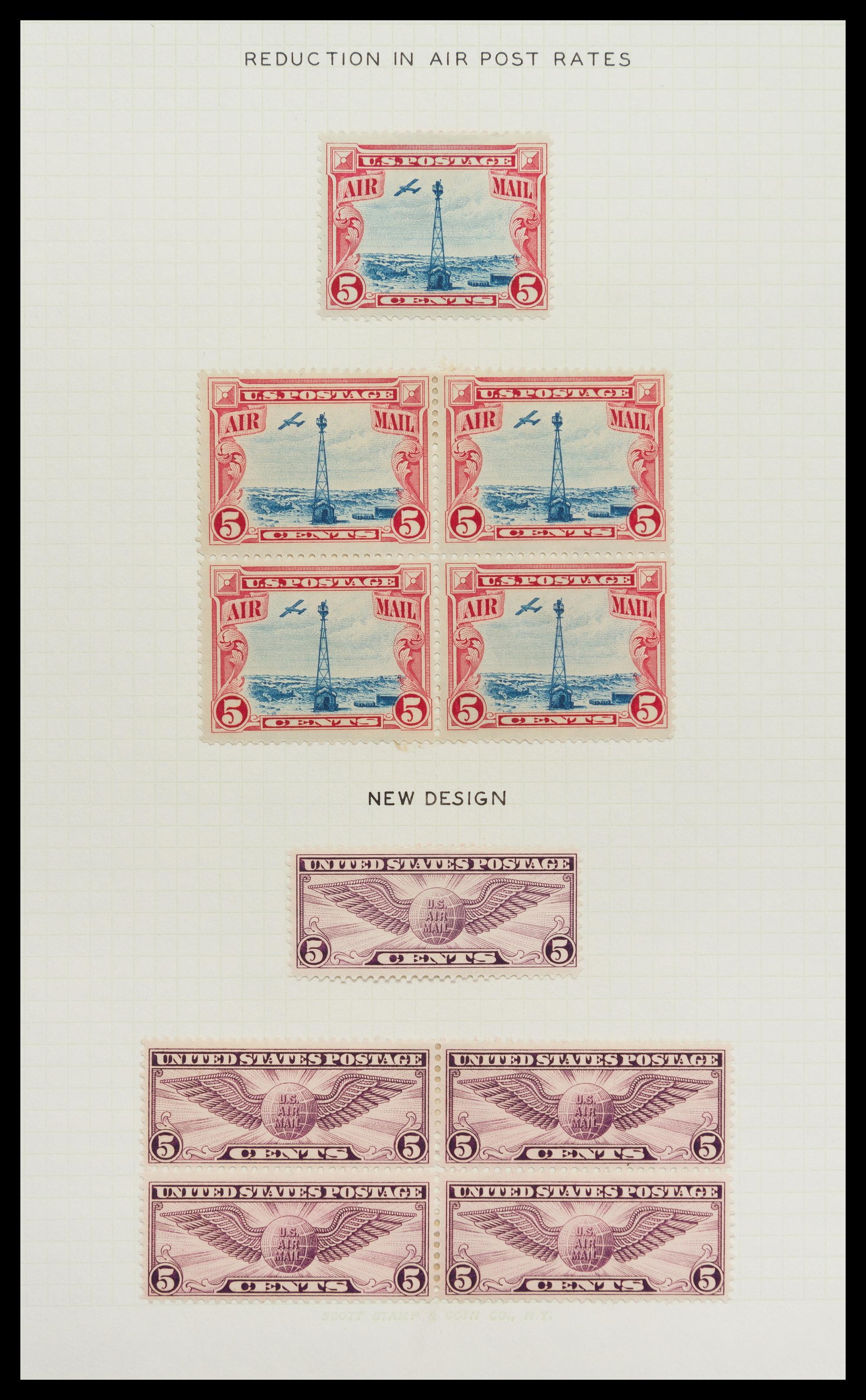 A Collection of United States Airmail Stamps — 1918-1929