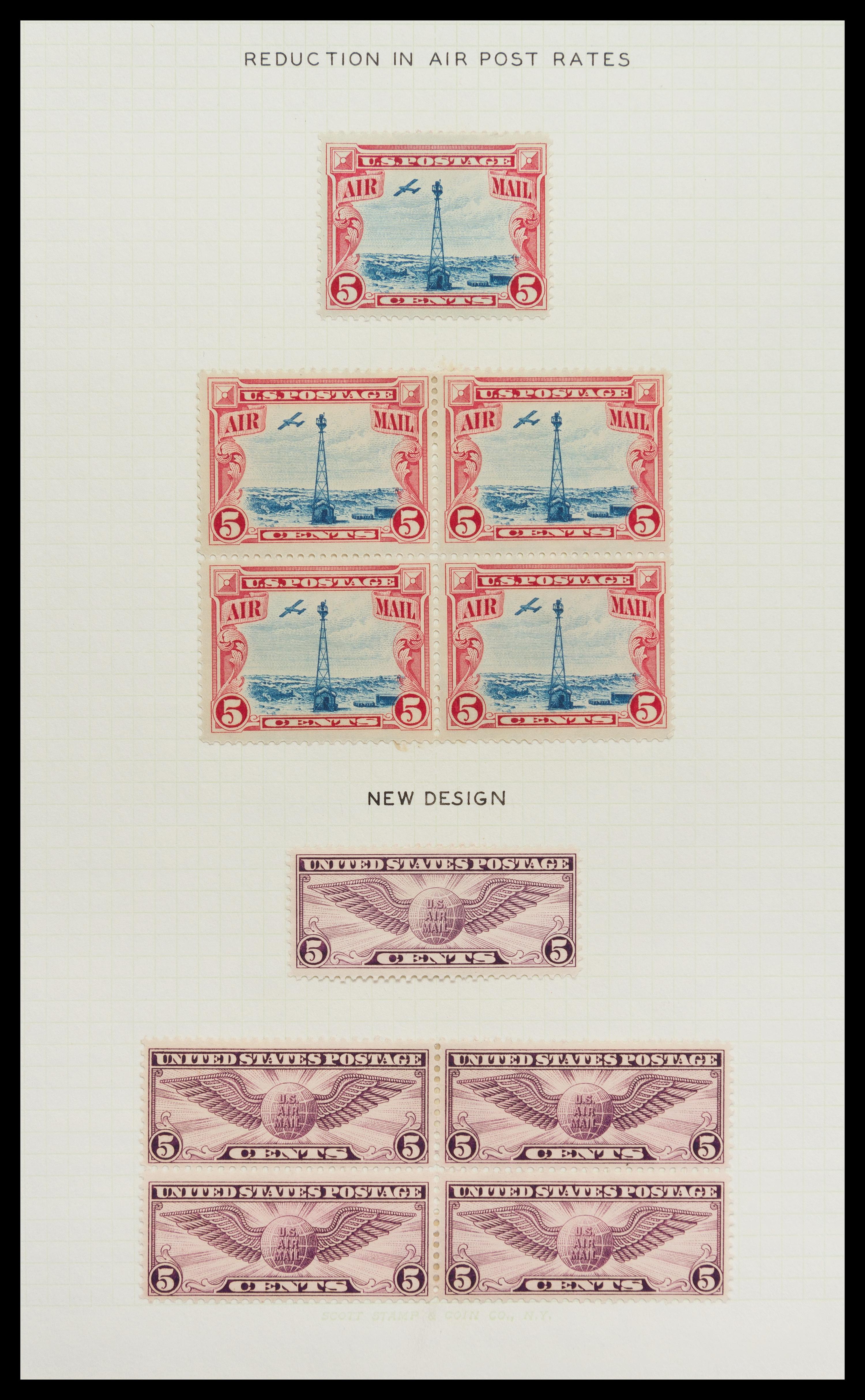 A Collection of United States Airmail Stamps — 1918-1929