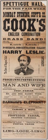 A Printed Broadside Advertising the Performance of 'Cook's English Combination Brass Band!'