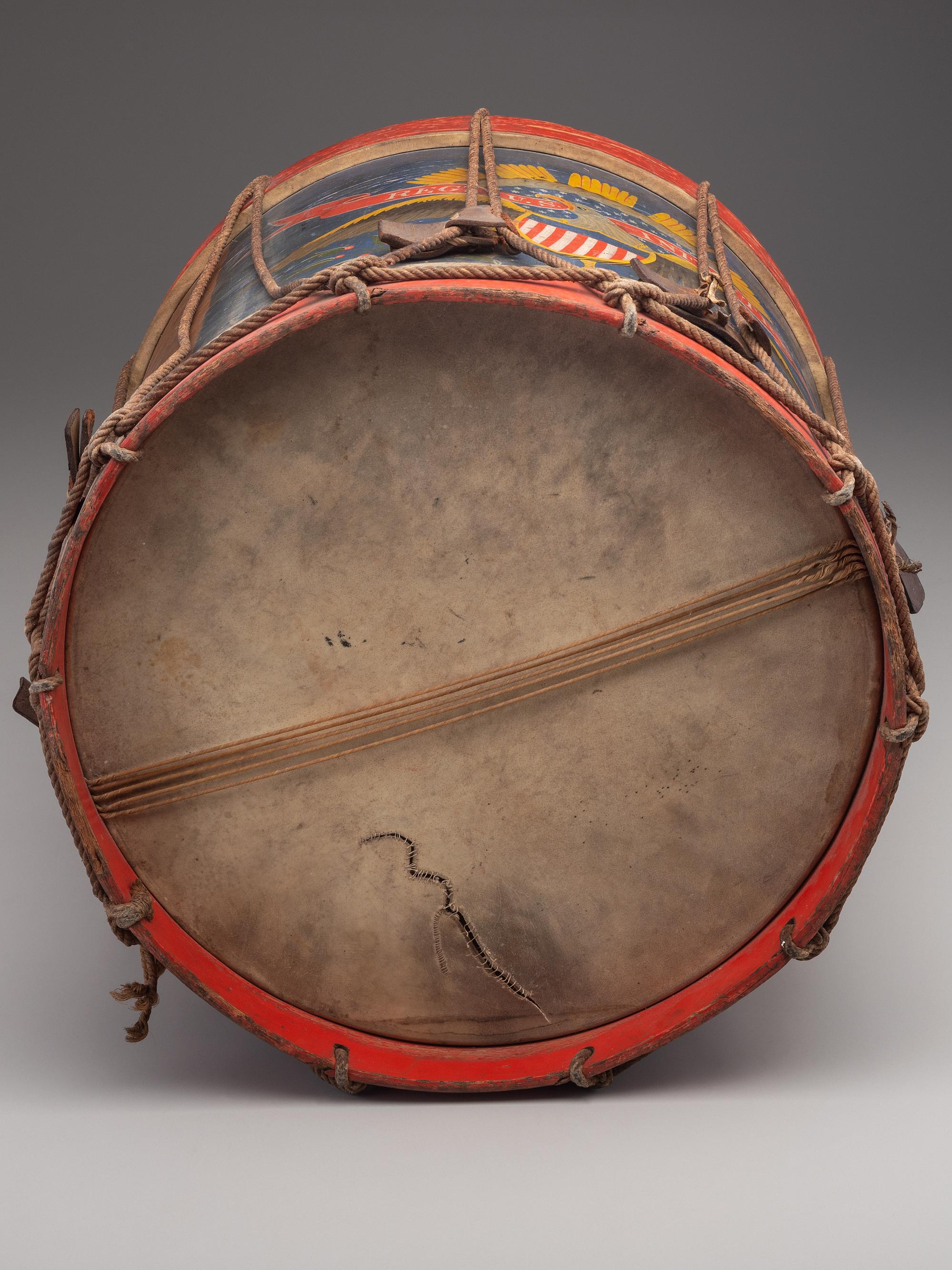 [CIVIL WAR]. Painted regulation eagle drum. Manufactured by Richard Mein, Fordham, NY.