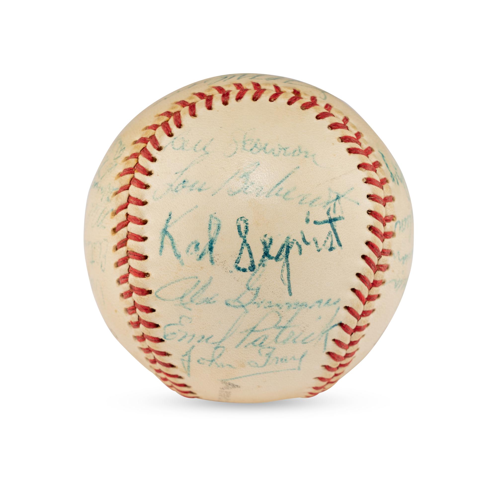 A 1953 Kansas City Blues Team Signed Autograph Baseball