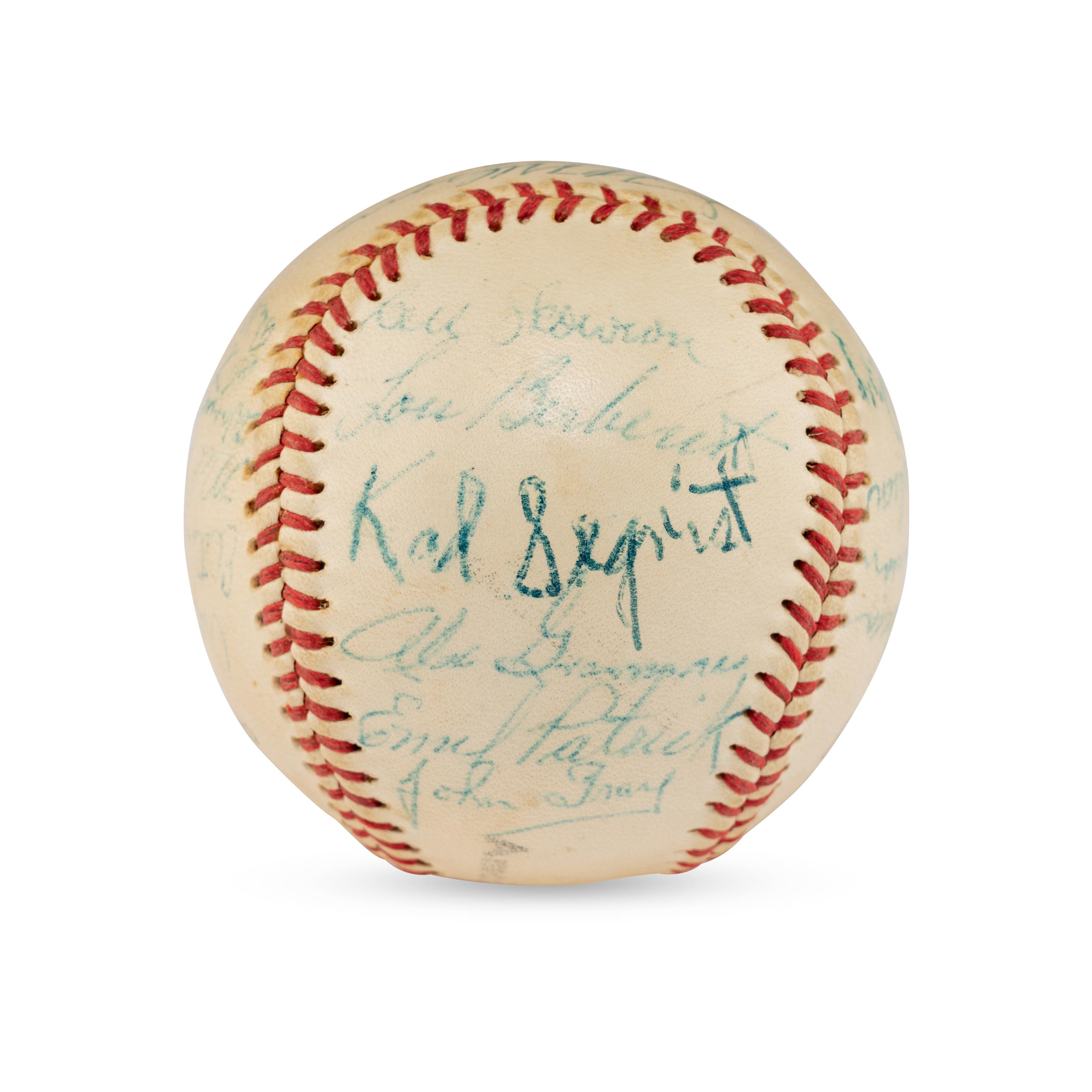 A 1953 Kansas City Blues Team Signed Autograph Baseball