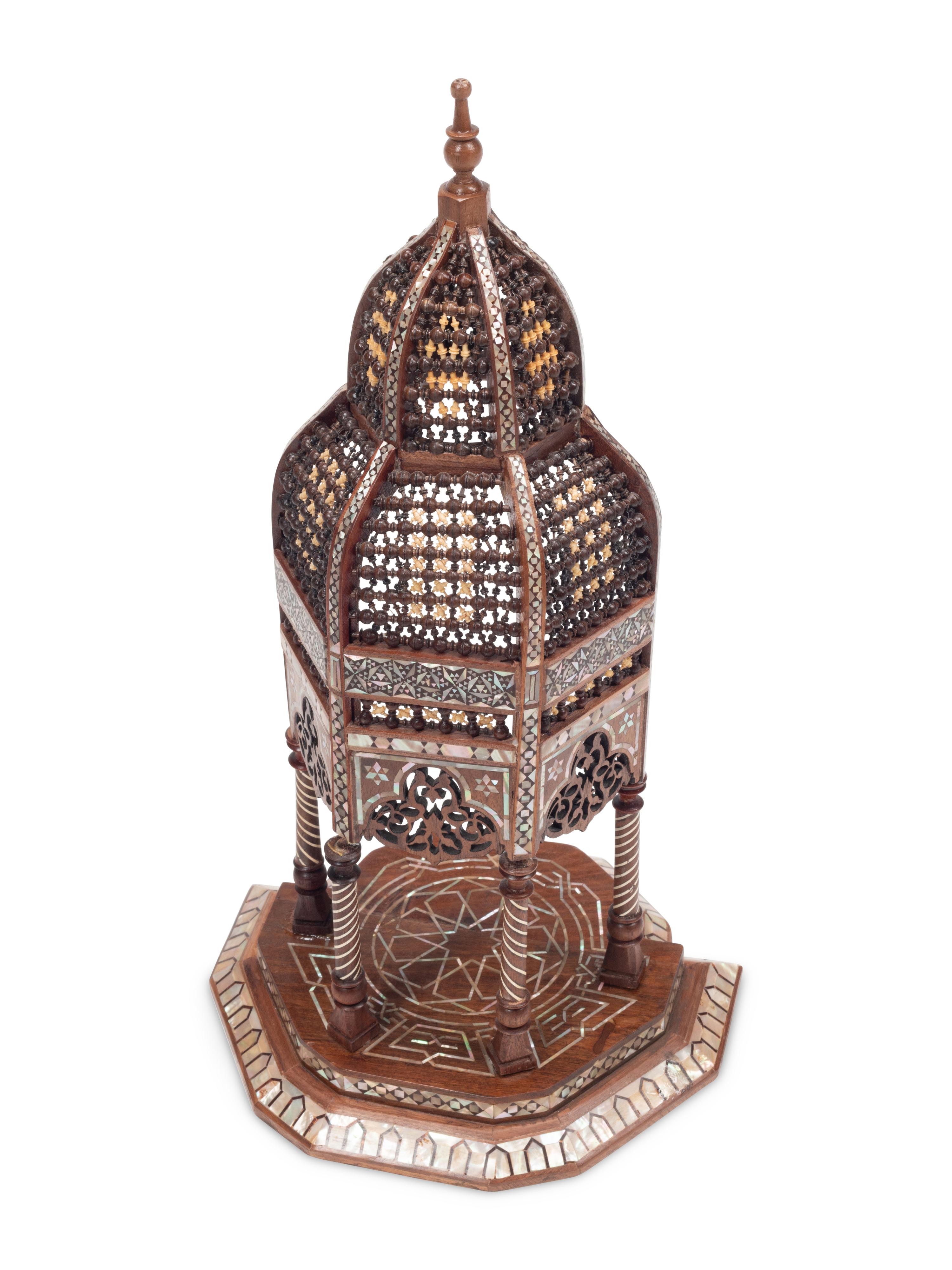 A Pair of Moorish Style Marquetry Wall Brackets