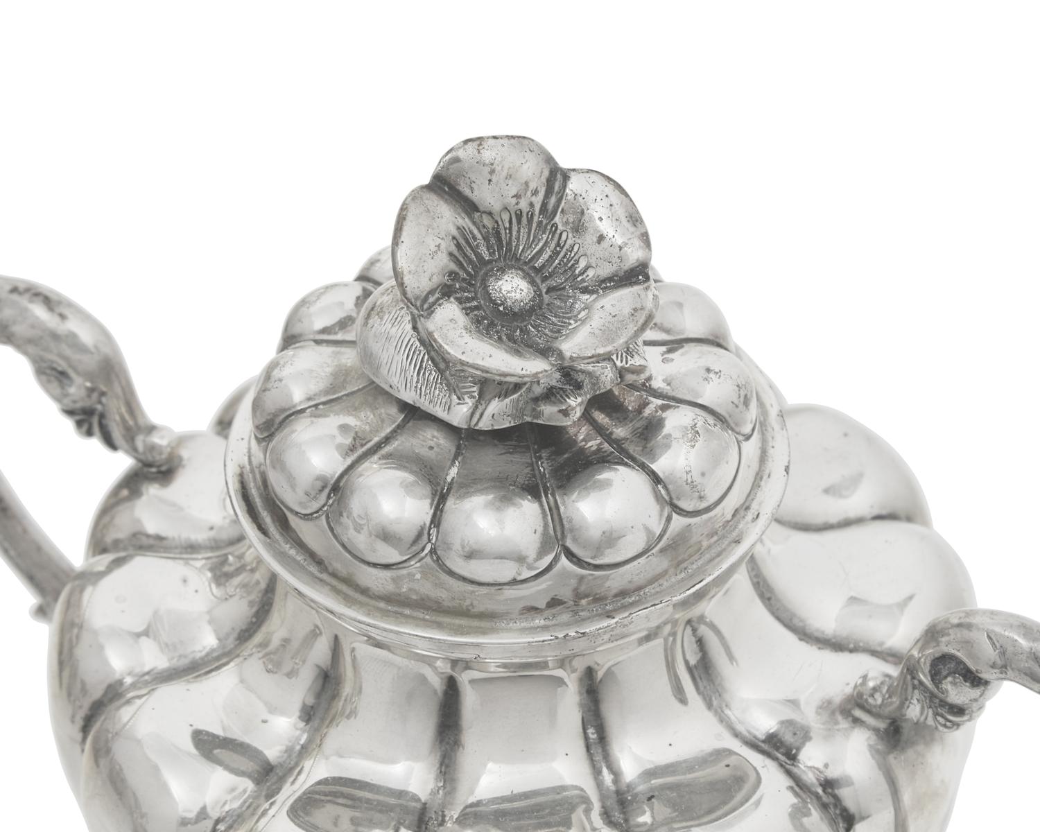 A Mexican Five-Piece Sterling Silver Tea and Coffee Service, Maciel, 20th Century