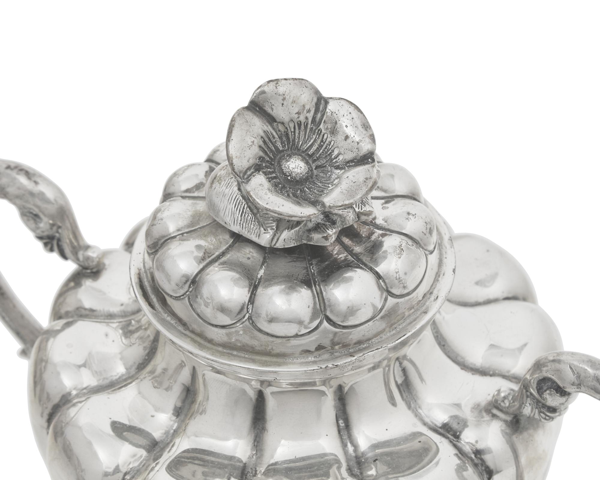 A Mexican Five-Piece Sterling Silver Tea and Coffee Service, Maciel, 20th Century