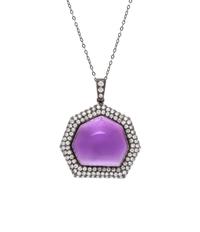 AMETHYST AND DIAMOND PENDANT/NECKLACE