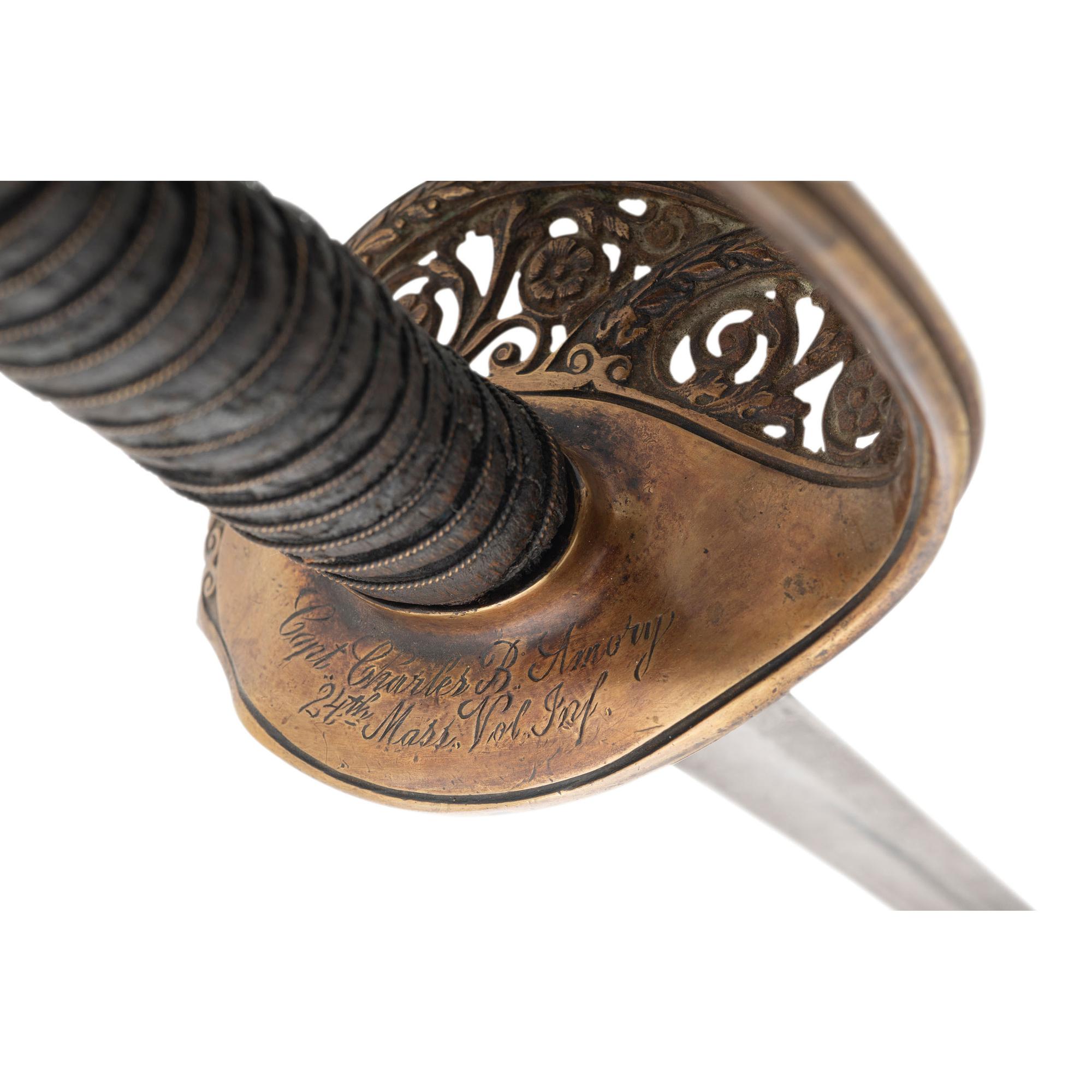Schuyler, Hartley & Graham 1850 Foot Officers Sword of Capt. Charles Amory - 24th Mass Infantry - POW at The Crater