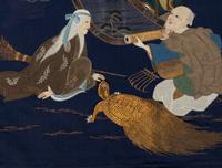 A Japanese Embroidered Silk Panel