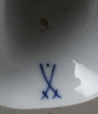 A Meissen Porcelain Rooster, Height 10 inches.